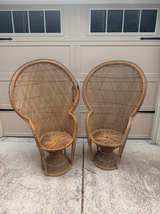 Vintage Wicker Peacock Chairs (Pair) - Image 1