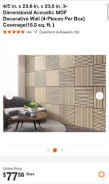 3D Acoustic MDF Wall Panel Decor 5 packs of 4 - Image 2