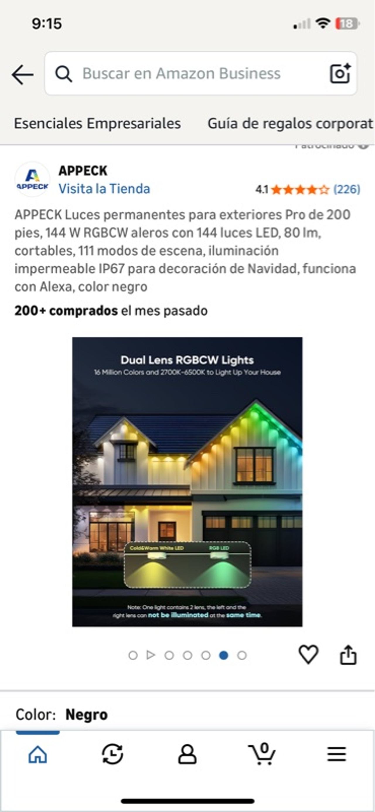 APPECK Permanent Outdoor Lights Pro 200ft RGBIC String Light