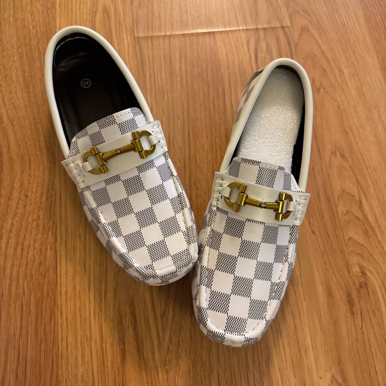 Checkered Loafers with Horsebit Detail