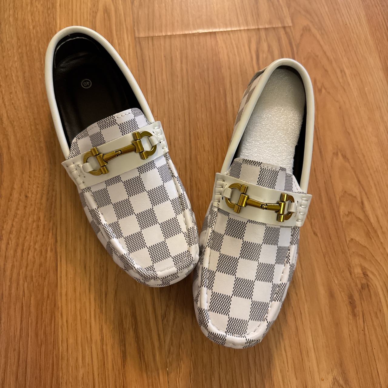 Checkered Loafers with Horsebit Detail