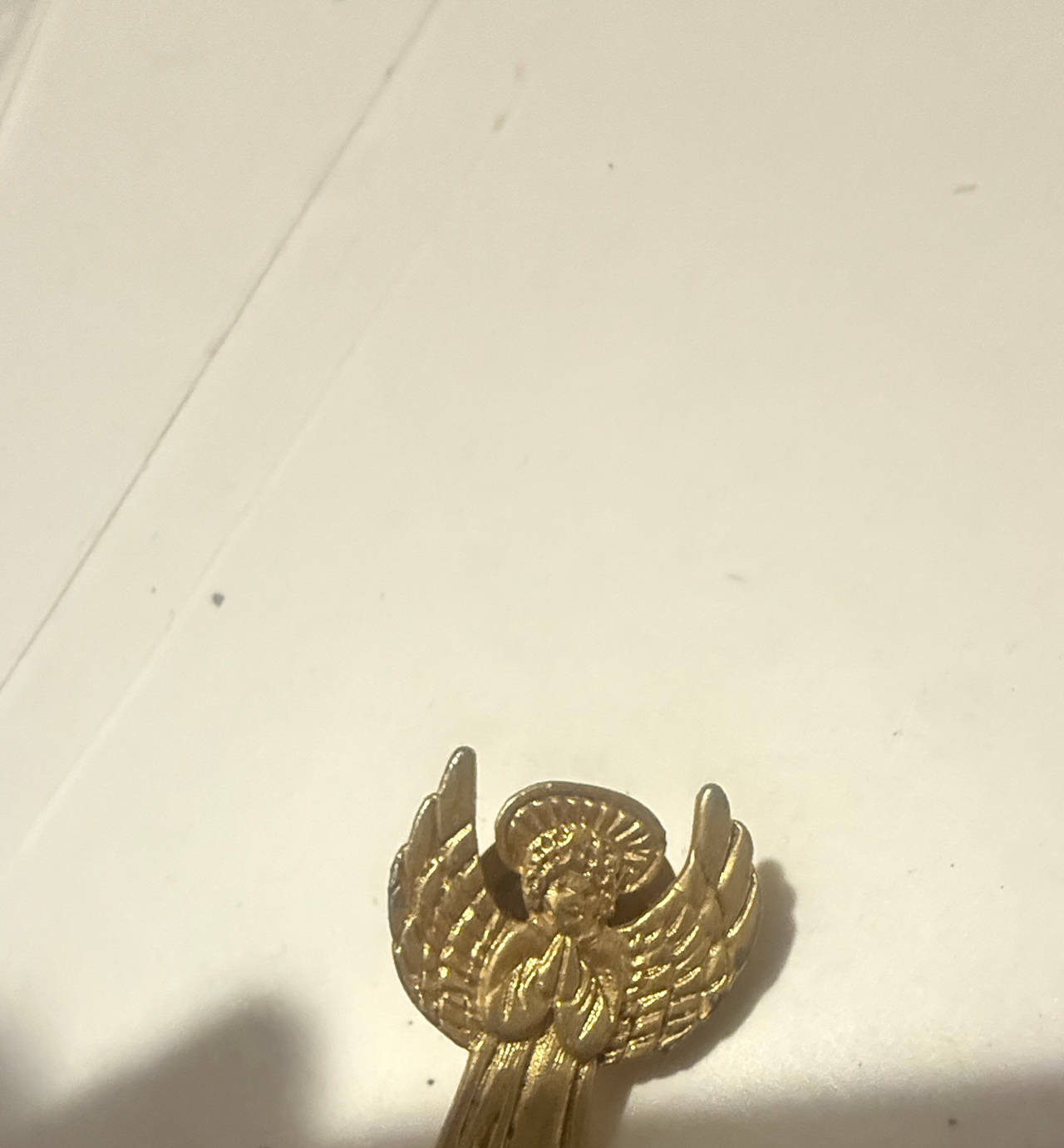 Vintage Gold Tone Praying Angel Pin