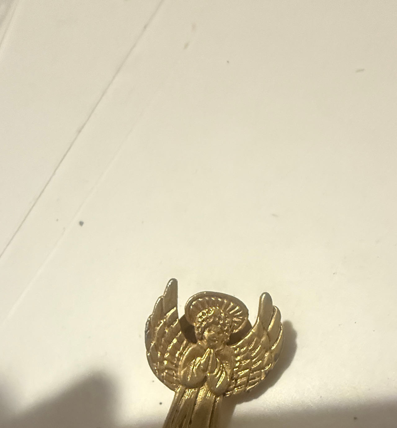 Vintage Gold Tone Praying Angel Pin