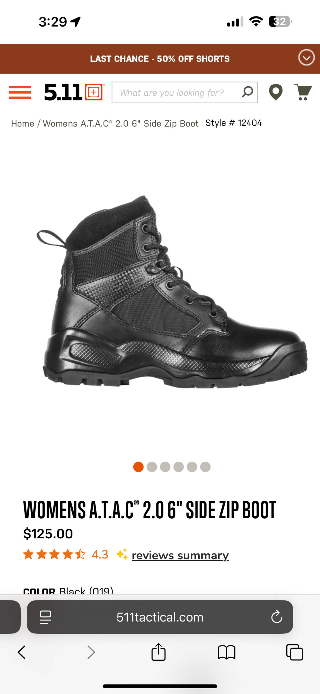511 Womens A.T.A.C. 2.0 6" Side Zip Boot