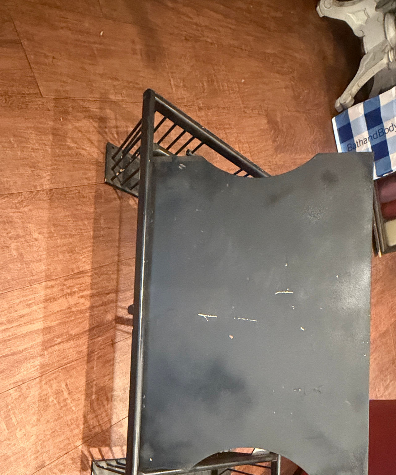 Black Wood Side Table with Magazine Rack