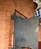 Black Wood Side Table with Magazine Rack - Image 1