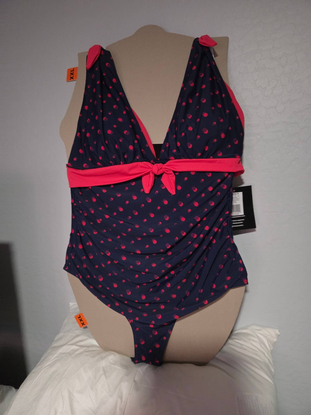 Fit 4 U Polka Dot Halter One-Piece Swimsuit