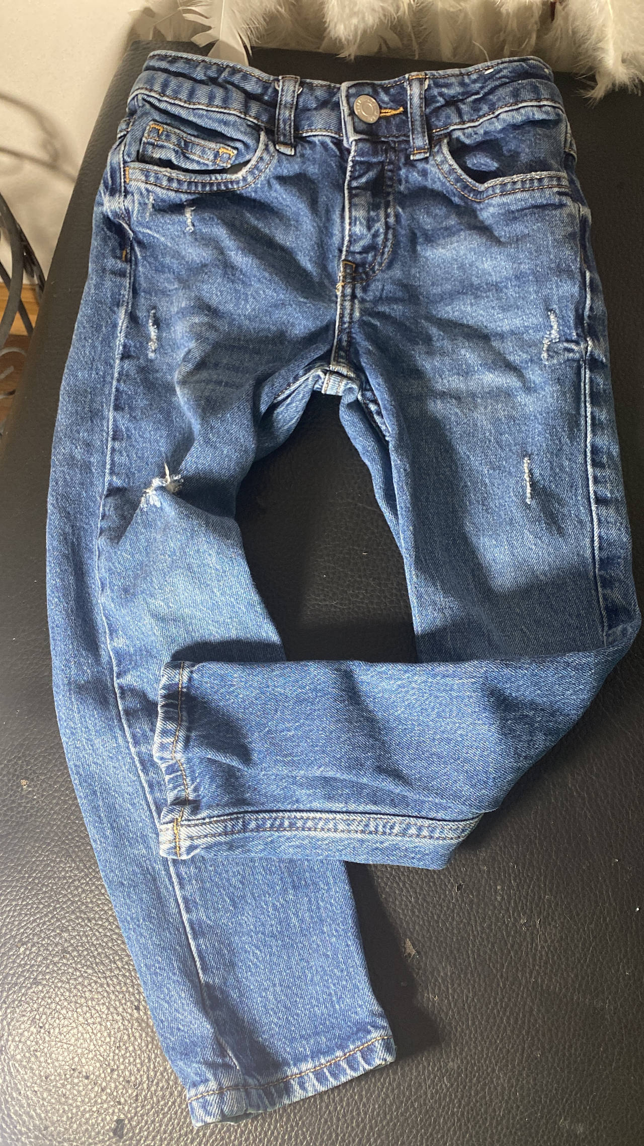 Kids' Distressed Blue Jeans
