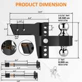 VOMAVEX 6" Drop Adjustable Trailer Hitch for 2.5" Receiver - Image 6