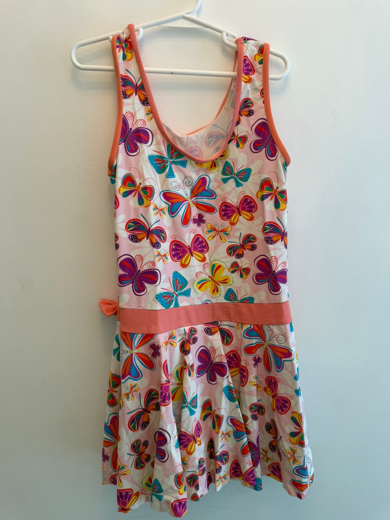 Girls Butterfly Print Swim Dress Size 12/13
