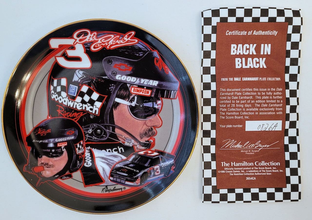 Dale Earnhardt Back in Black Collector Plate