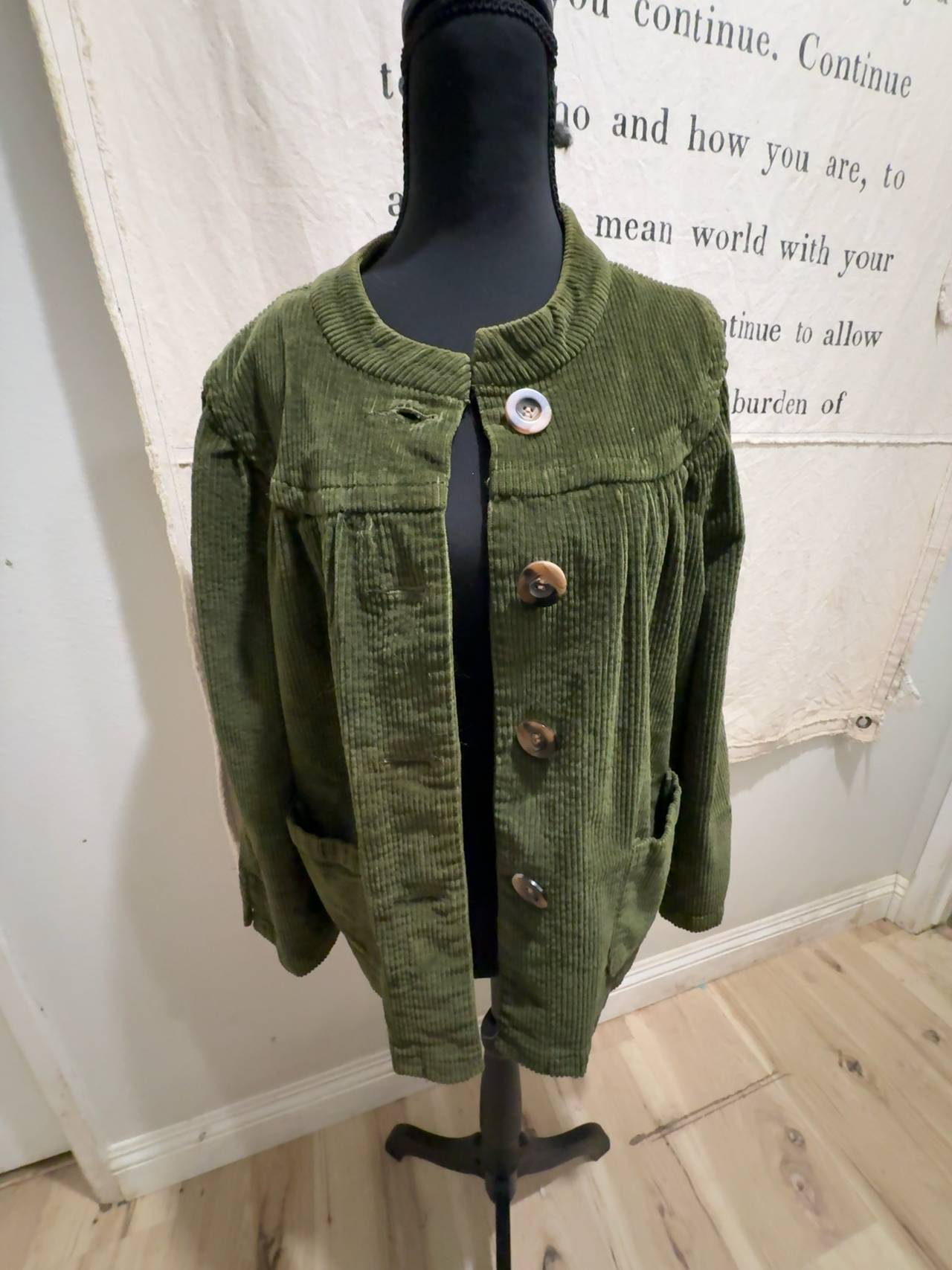 Live a Little Forest Green Corduroy Jacket