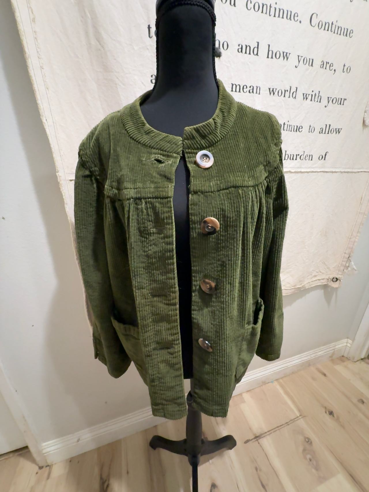 Live a Little Forest Green Corduroy Jacket