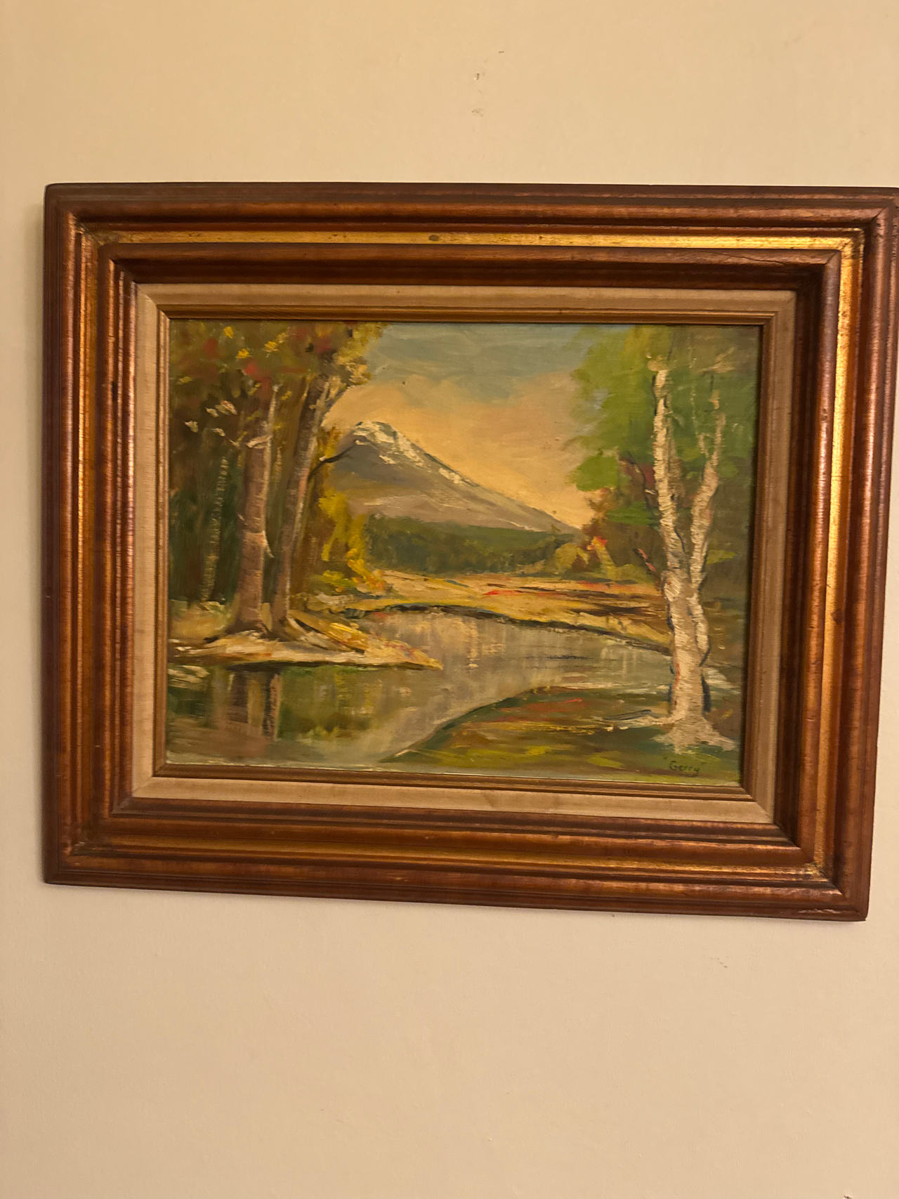 framed landscape oil painting