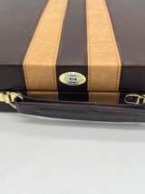 Vintage HIC Handcraft Backgammon Set Complete 18.25” Travel Case Brown Tan - Image 4