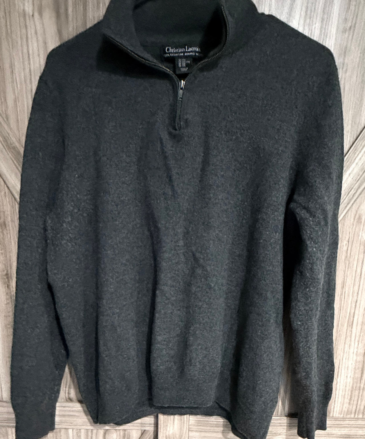 Christian Lacroix Merino Wool Blend Quarter-Zip Sweater XXL