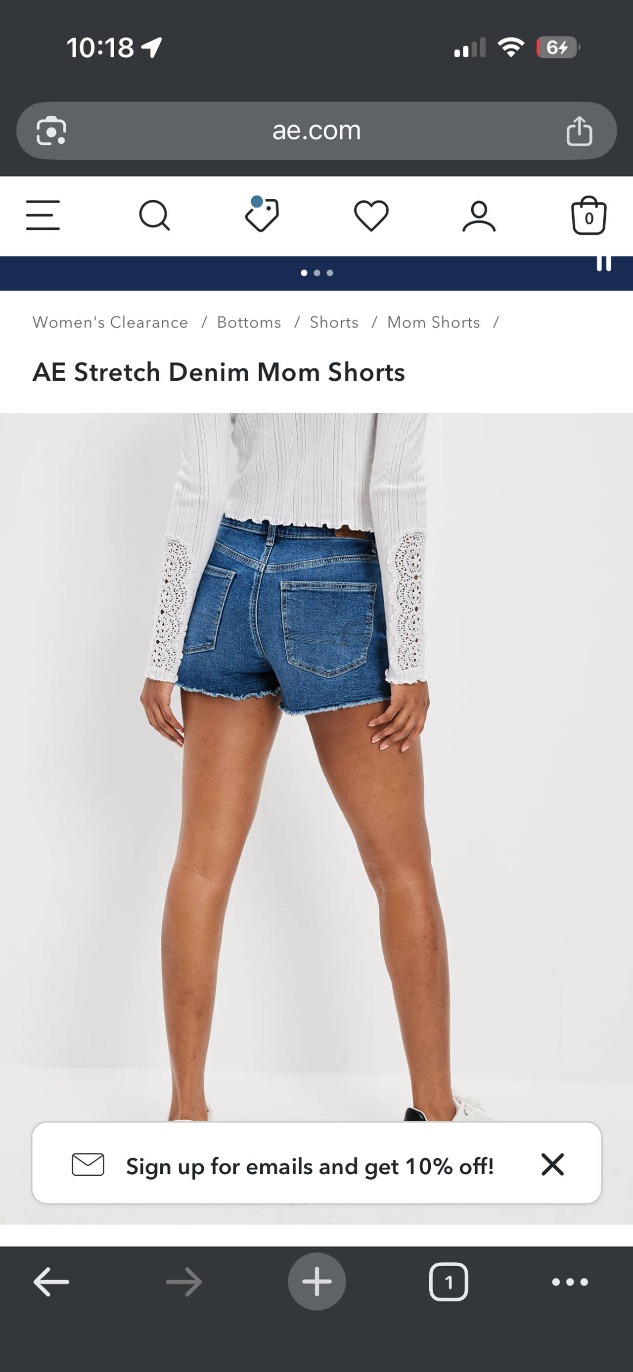 American Eagle Stretch Denim Mom Shorts