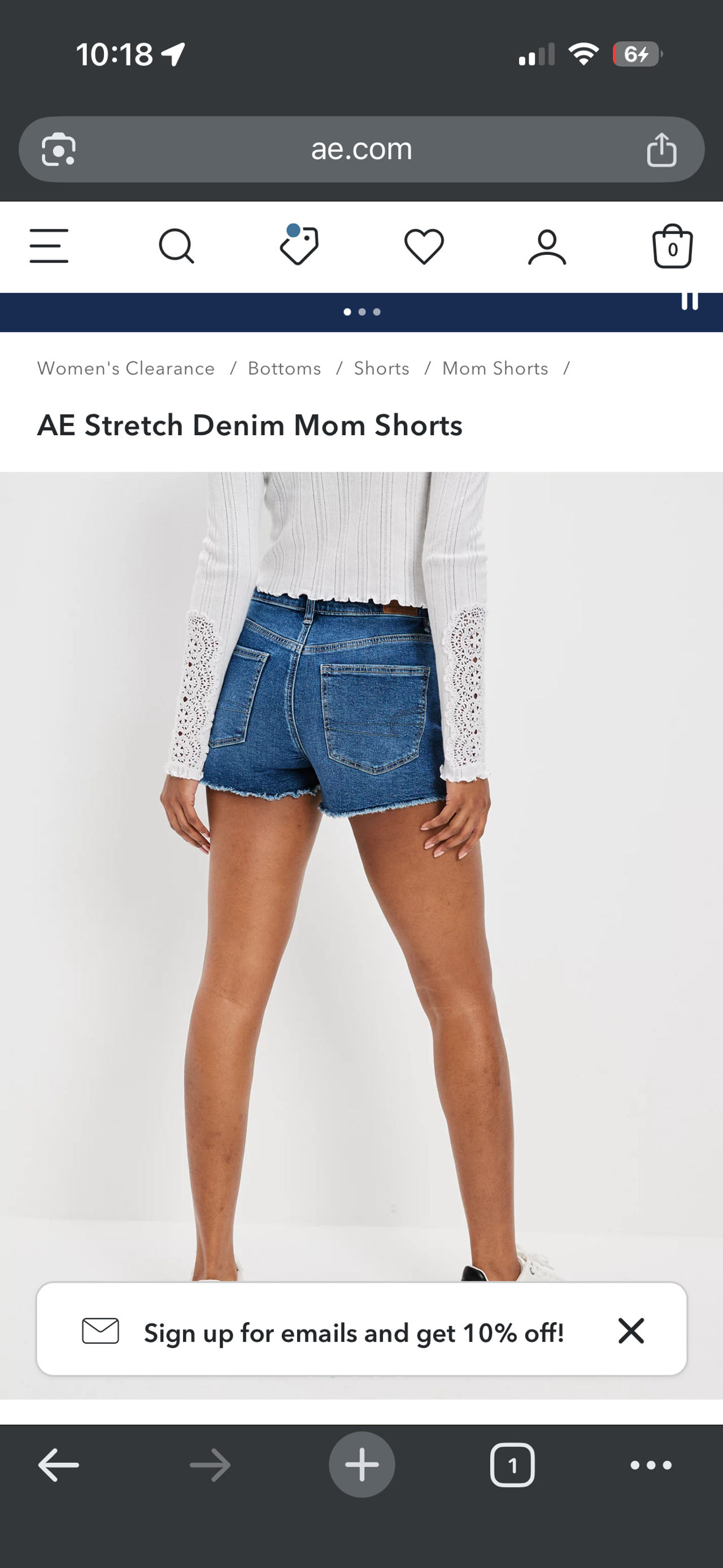 American Eagle Stretch Denim Mom Shorts
