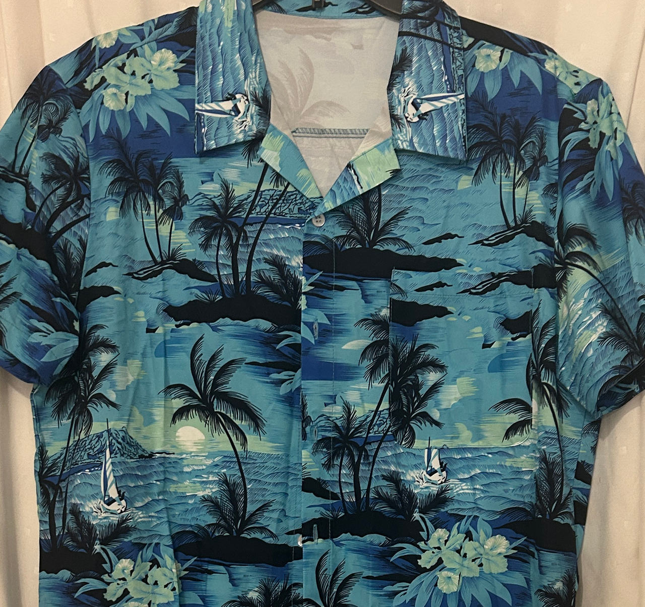 Men's Blue Tropical Hawaiian Shirt