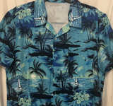 Men's Blue Tropical Hawaiian Shirt - Image 1