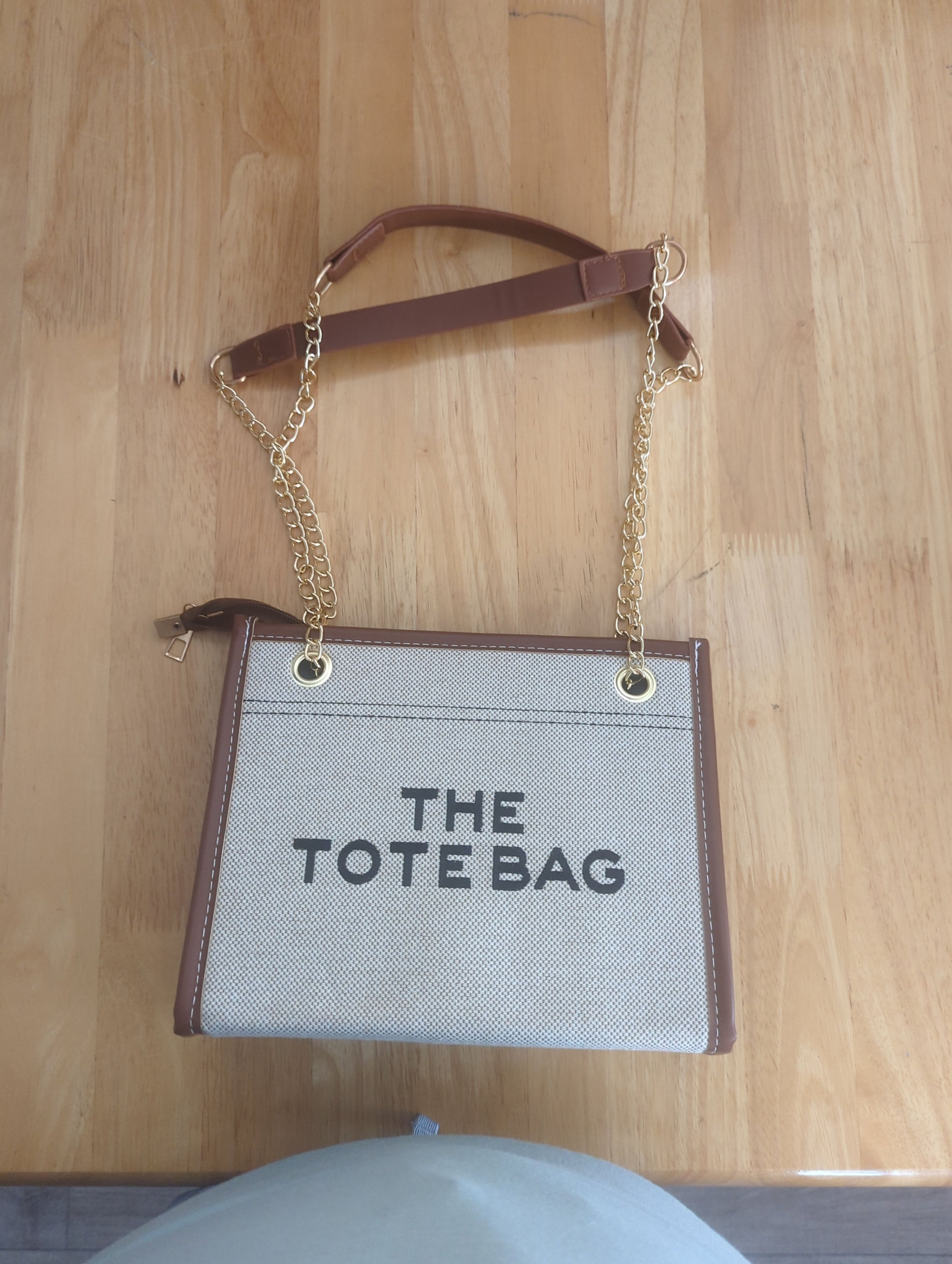 The Tote Bag Canvas Handbag with Chain Strap