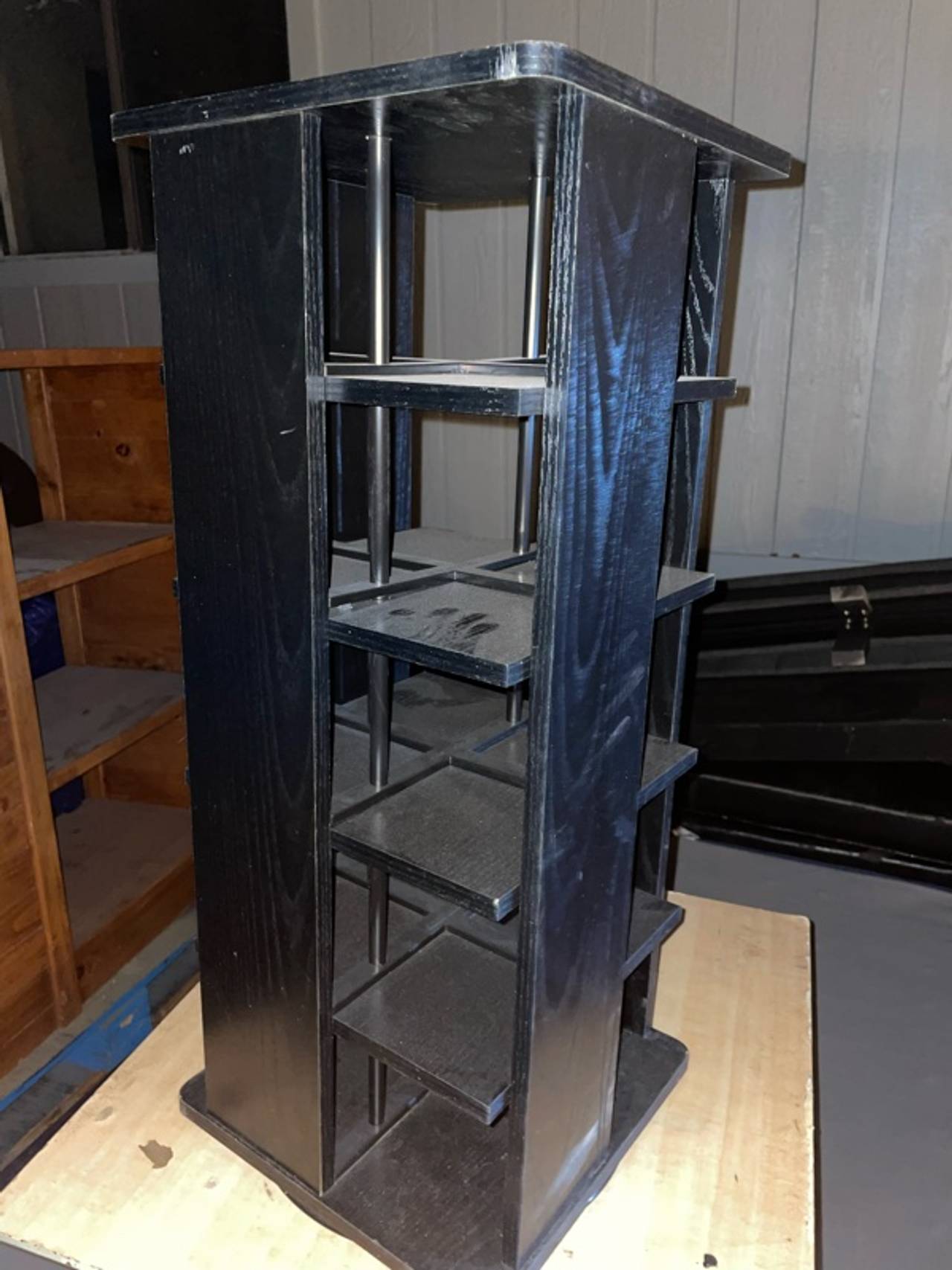 Rotating Spinning Storage Tower Wood Floor Rack Carousel