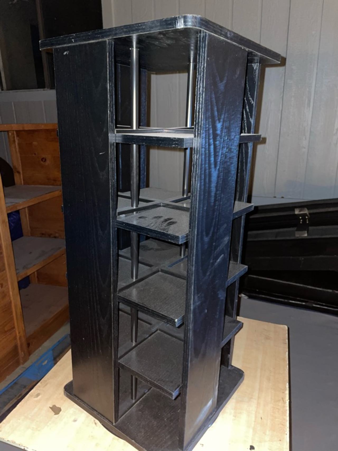 Rotating Spinning Storage Tower Wood Floor Rack Carousel