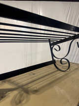 (NEW) Wrought Iron Wall Mounted Shelf with Scroll Design - Image 1