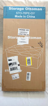 New, Grey, TopComfy 76PE Ottoman Storage with Thicker Foam Padded Seat - Image 4