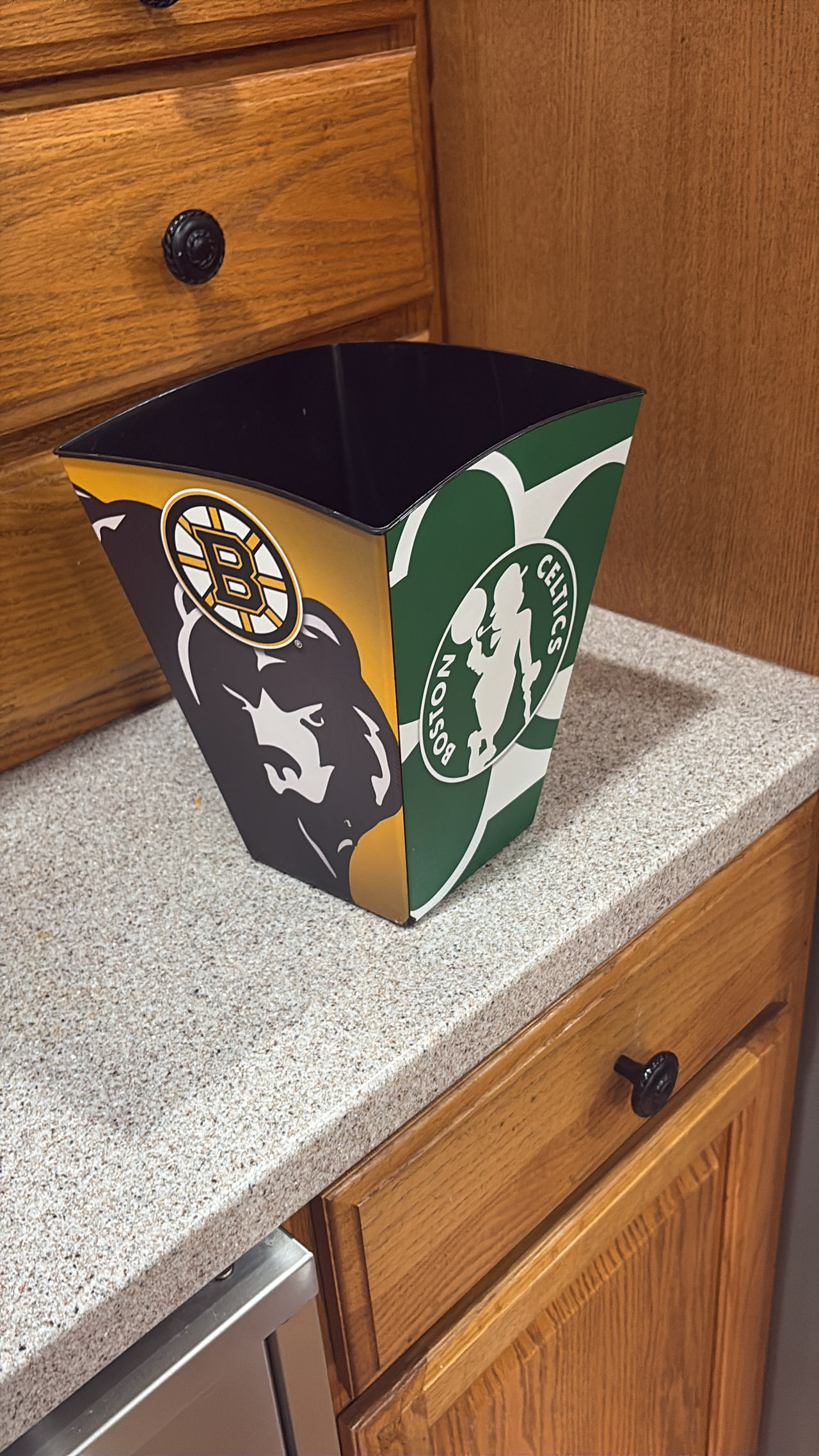Boston Bruins & Boston Celtics Wastebasket/Popcorn bucket