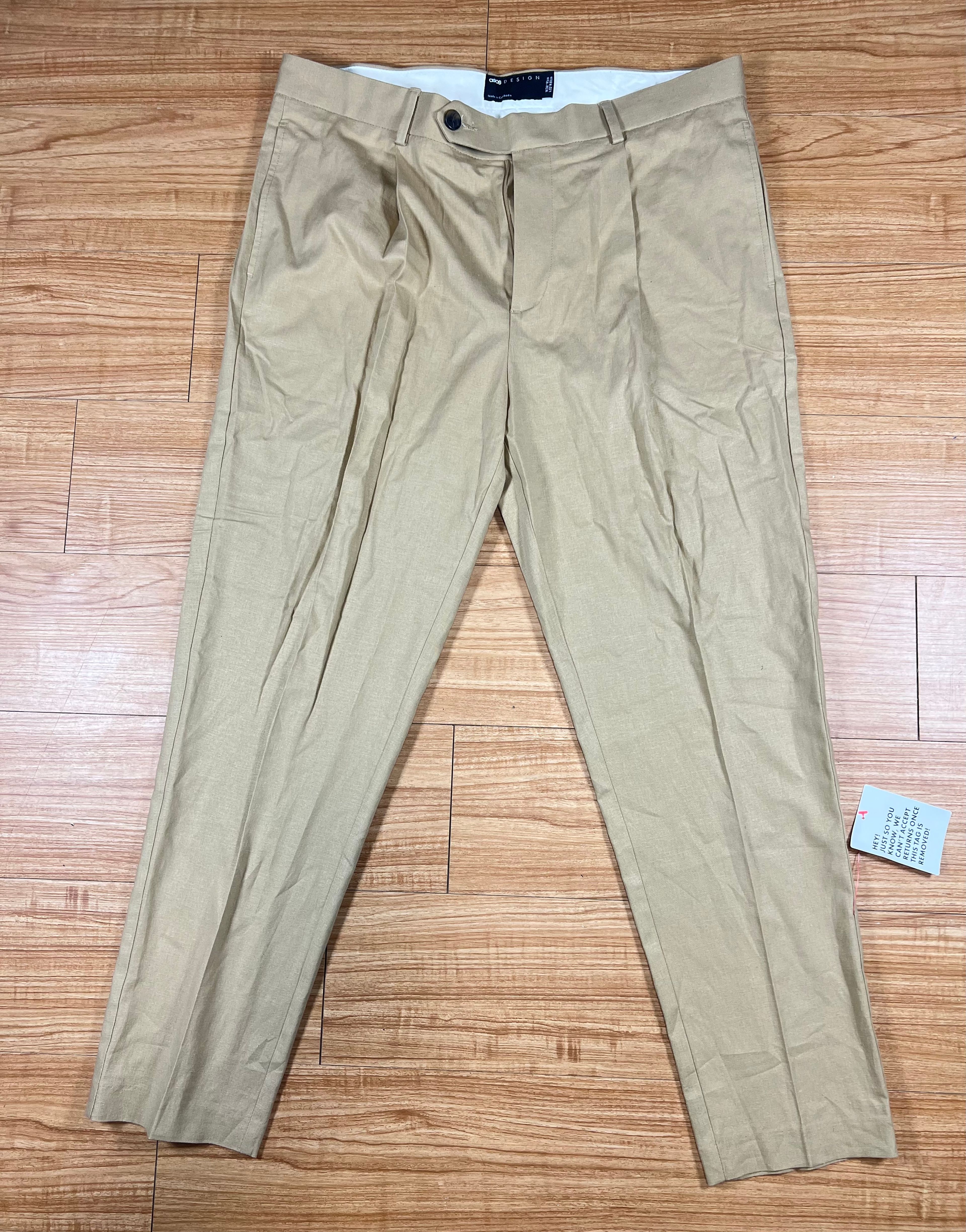 ASOS Men's Slim Fit Tan Cotton Blazer Sport Coat - Image 7