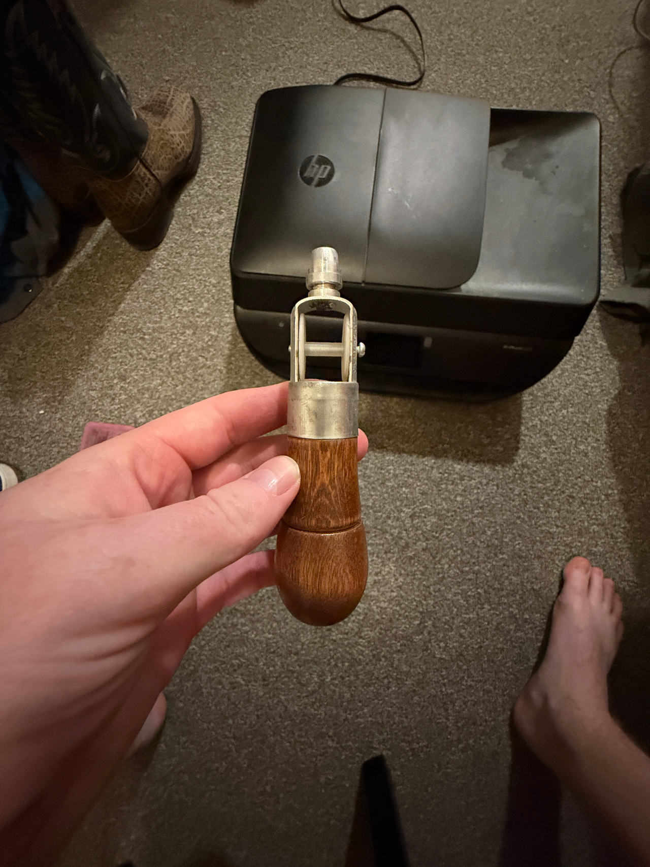 Vintage Leather Stitching Awl / Groover Tool