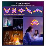 8-Pack Hexagonal RGB Panel Wall Lights – Hexagonal LED Room Decor Lights, Smart - Image 5