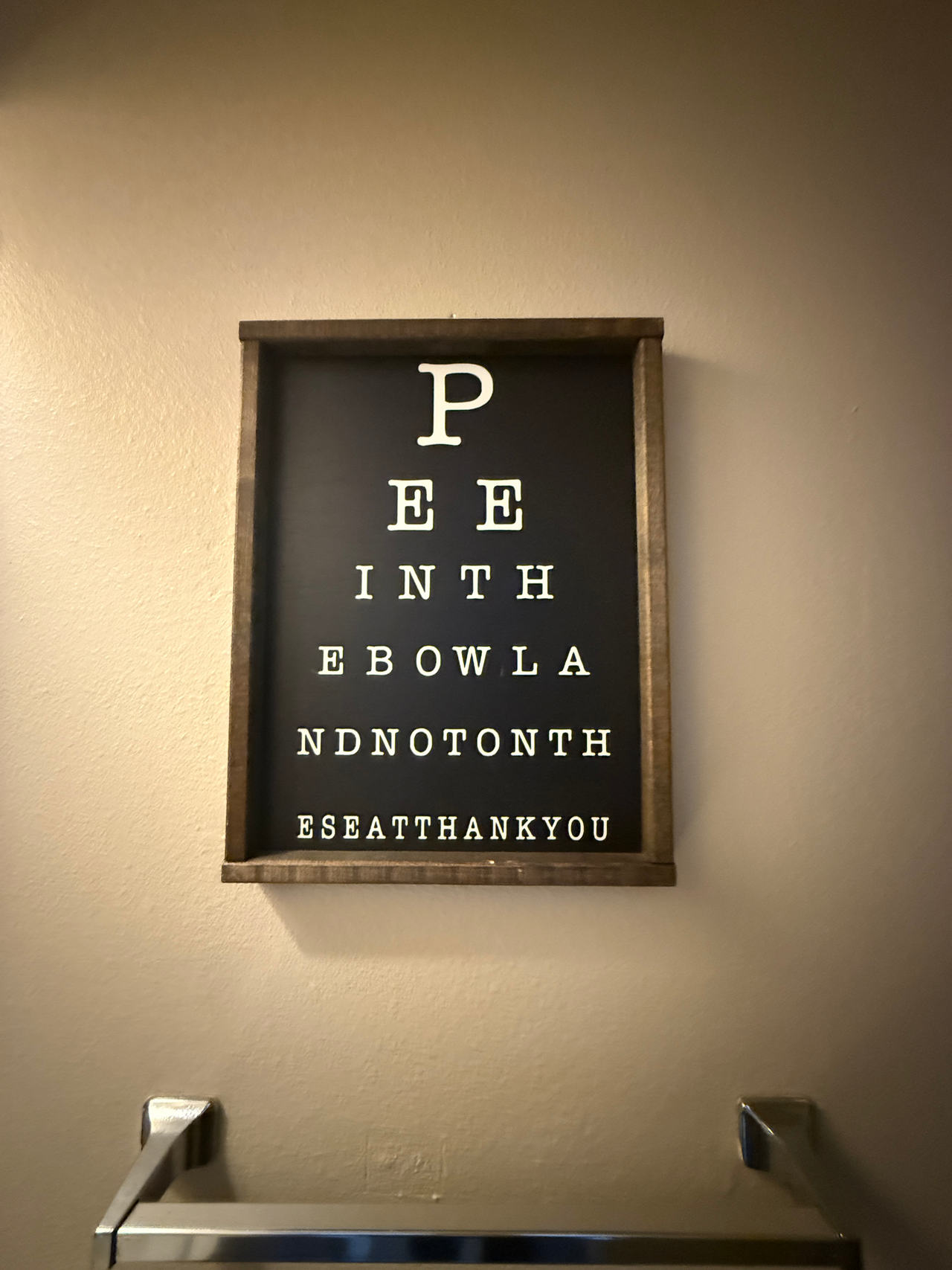 Pee In The Bowl Eye Chart Bathroom Sign