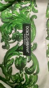 Brand NEW Dolce & Gabbana Men's Green Majolica Print Silk Shirt SIZE 44 - Image 6