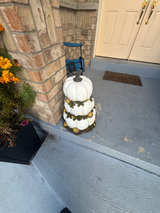 Stacked White Pumpkin Porch Decor - Image 1