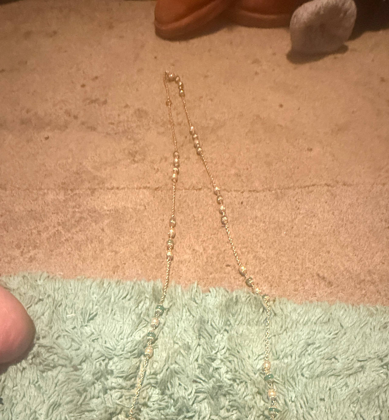 Gold Tone Beaded Station Necklace