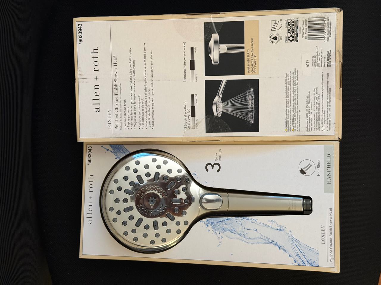 allen + roth Loxley Polished Chrome Handheld Shower Head