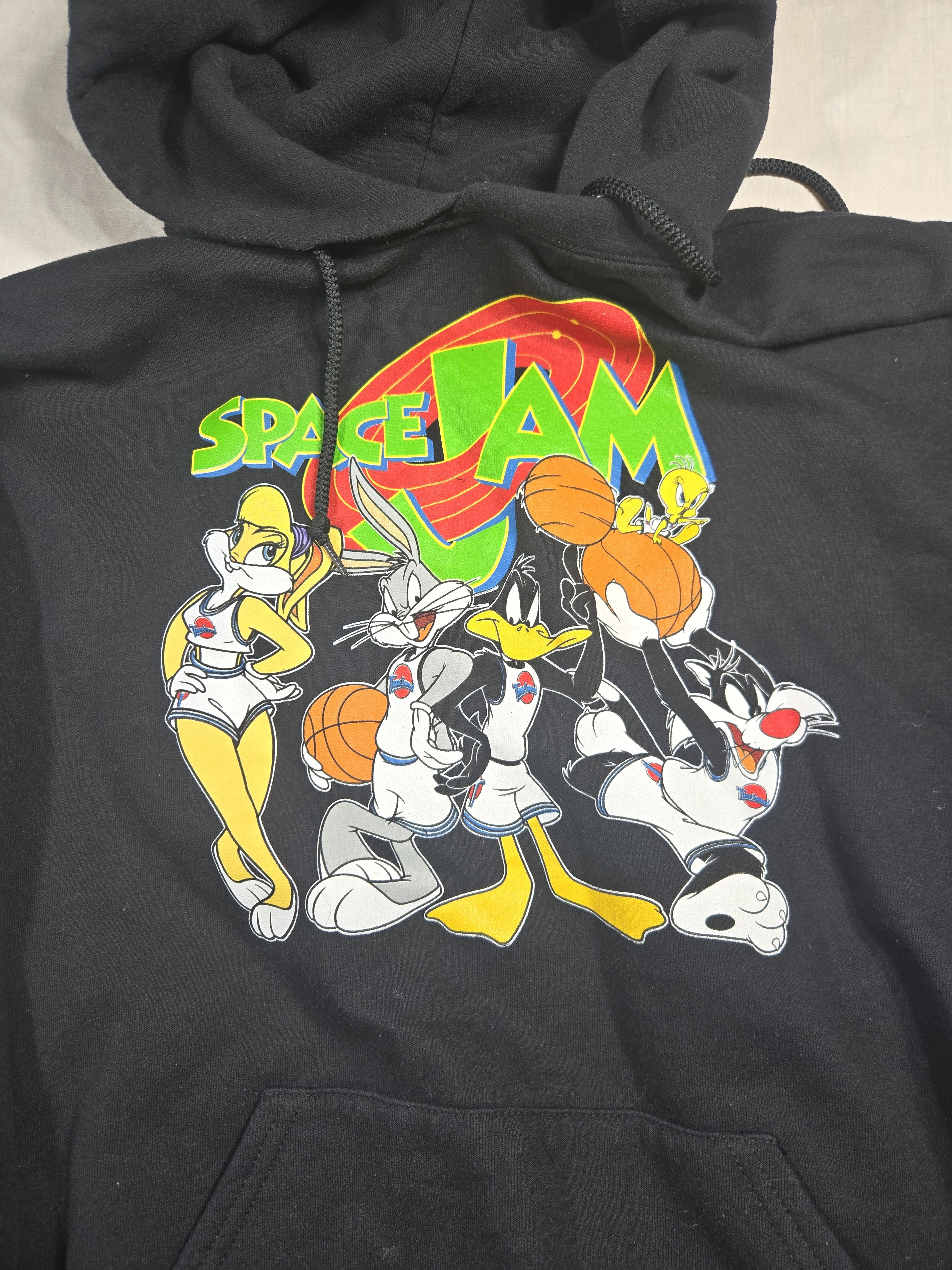 Space Jam Looney Tunes Graphic Hoodie Black Large - Image 7