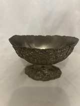 Vintage Floral Repousse Footed Pewter Bowl - Image 4