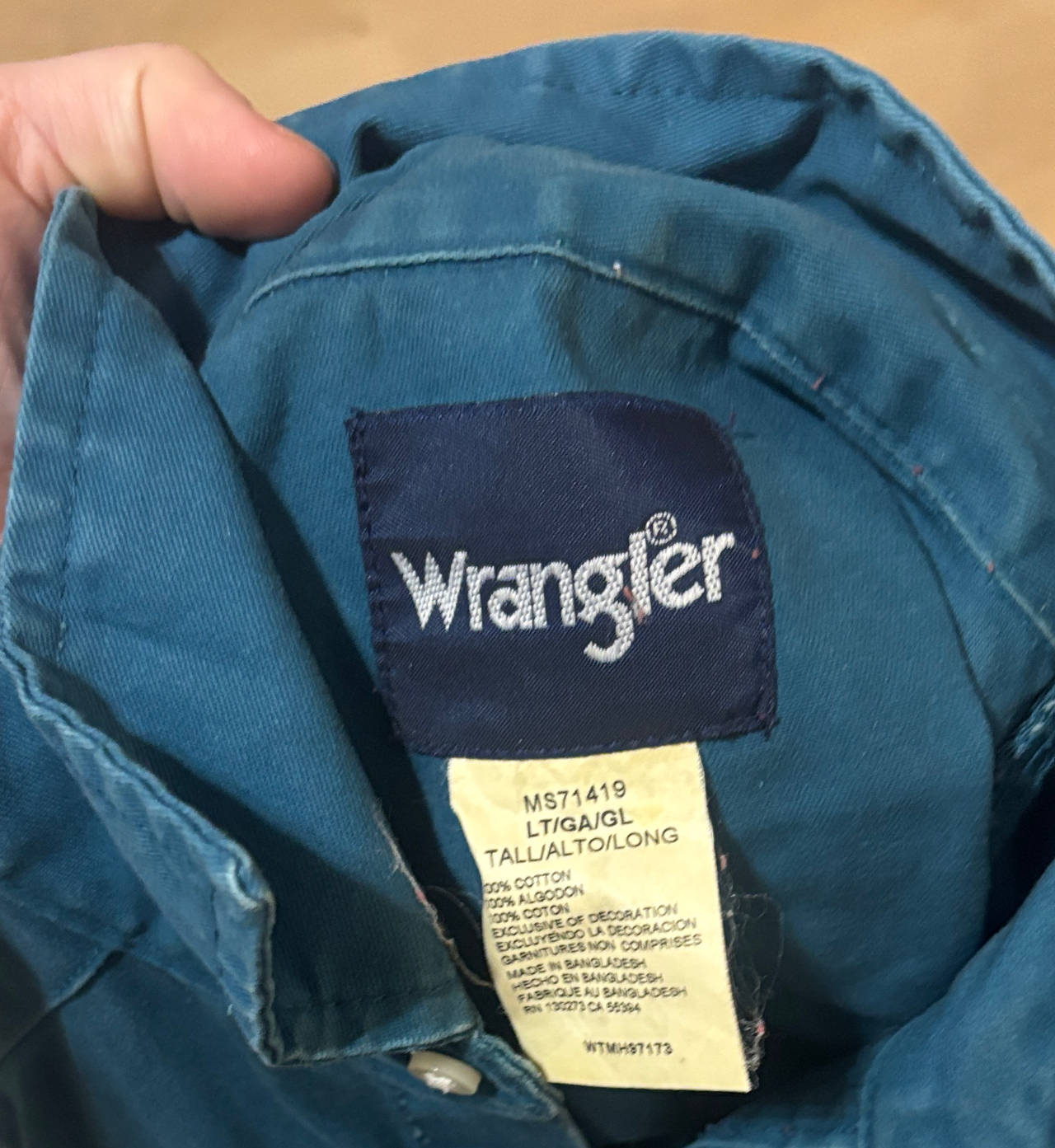 Wrangler Men's Long Sleeve Work Shirt MS71419
