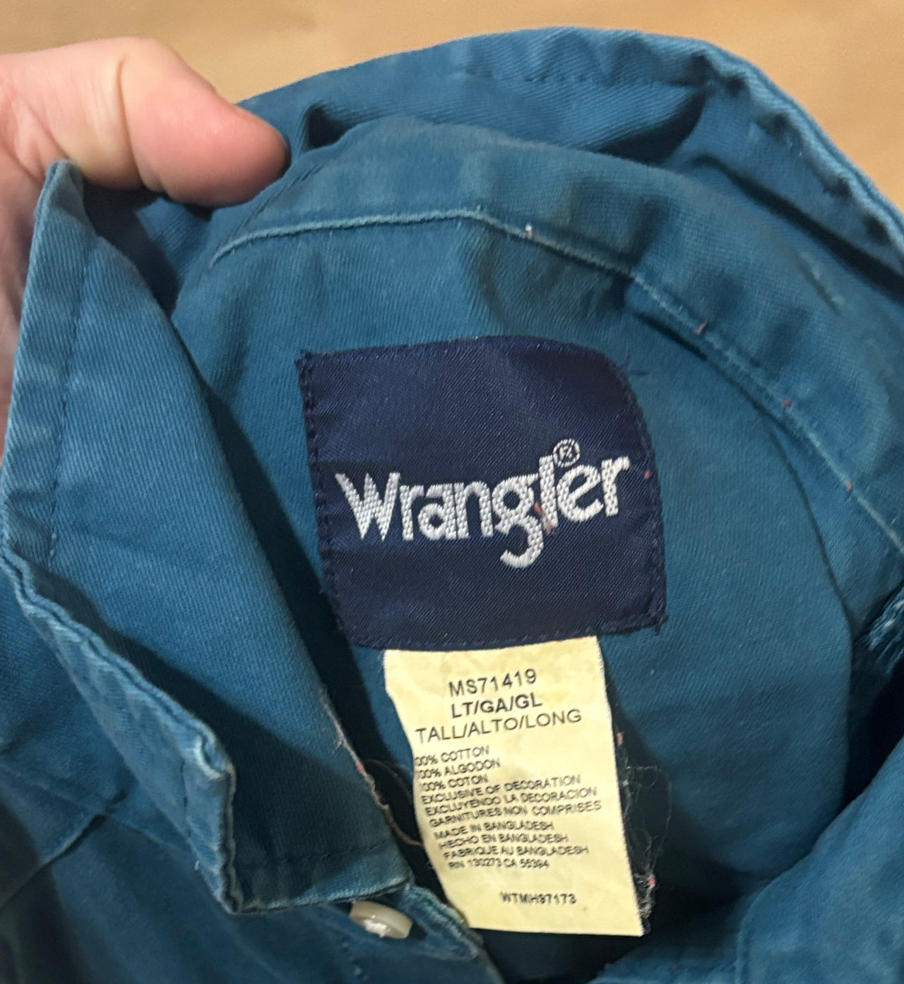 Wrangler Men's Long Sleeve Work Shirt MS71419