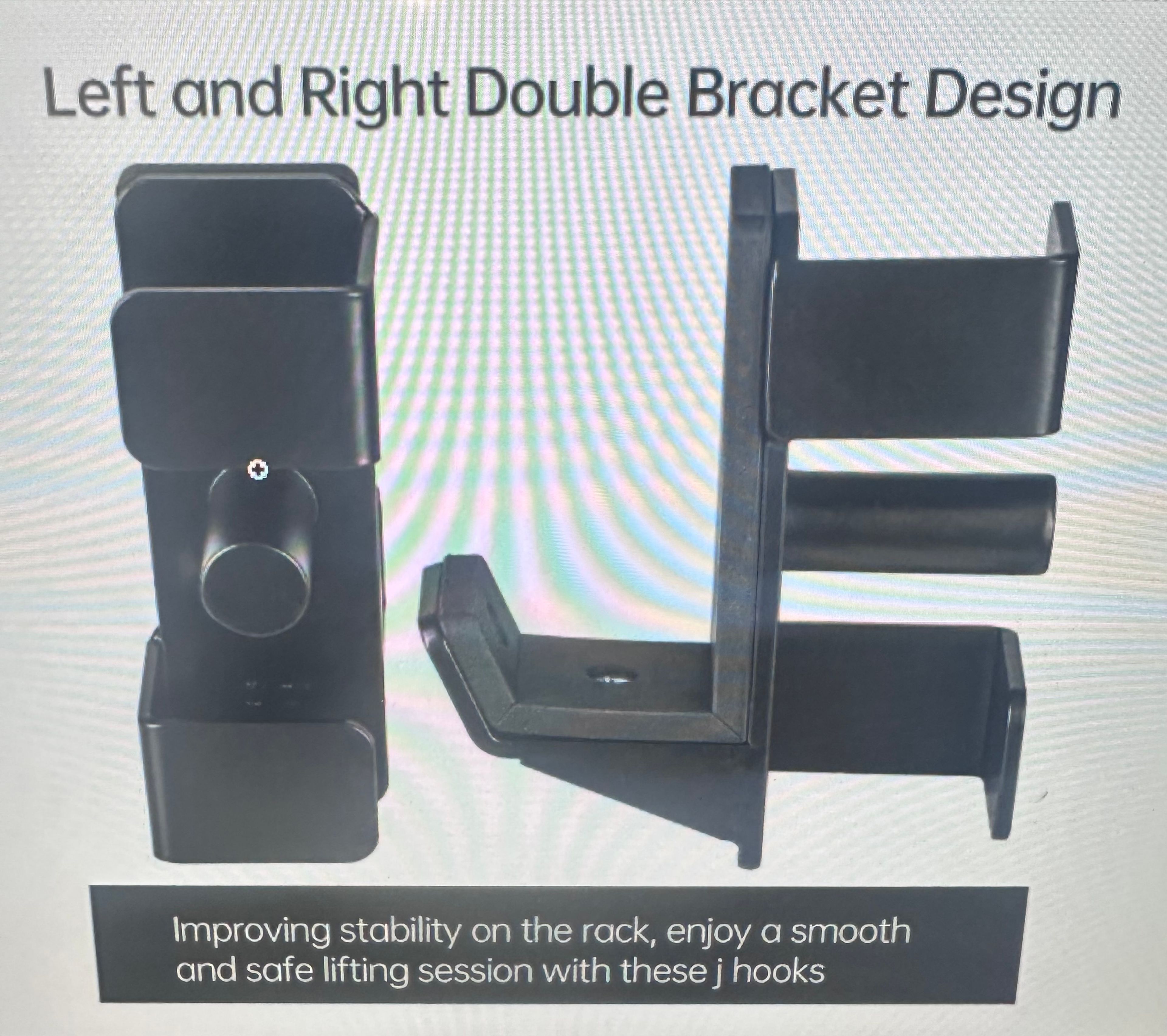 J Hooks 2x2 Power rack, rubber pad J-Hook for squat rack. Heavy duty. - Image 2