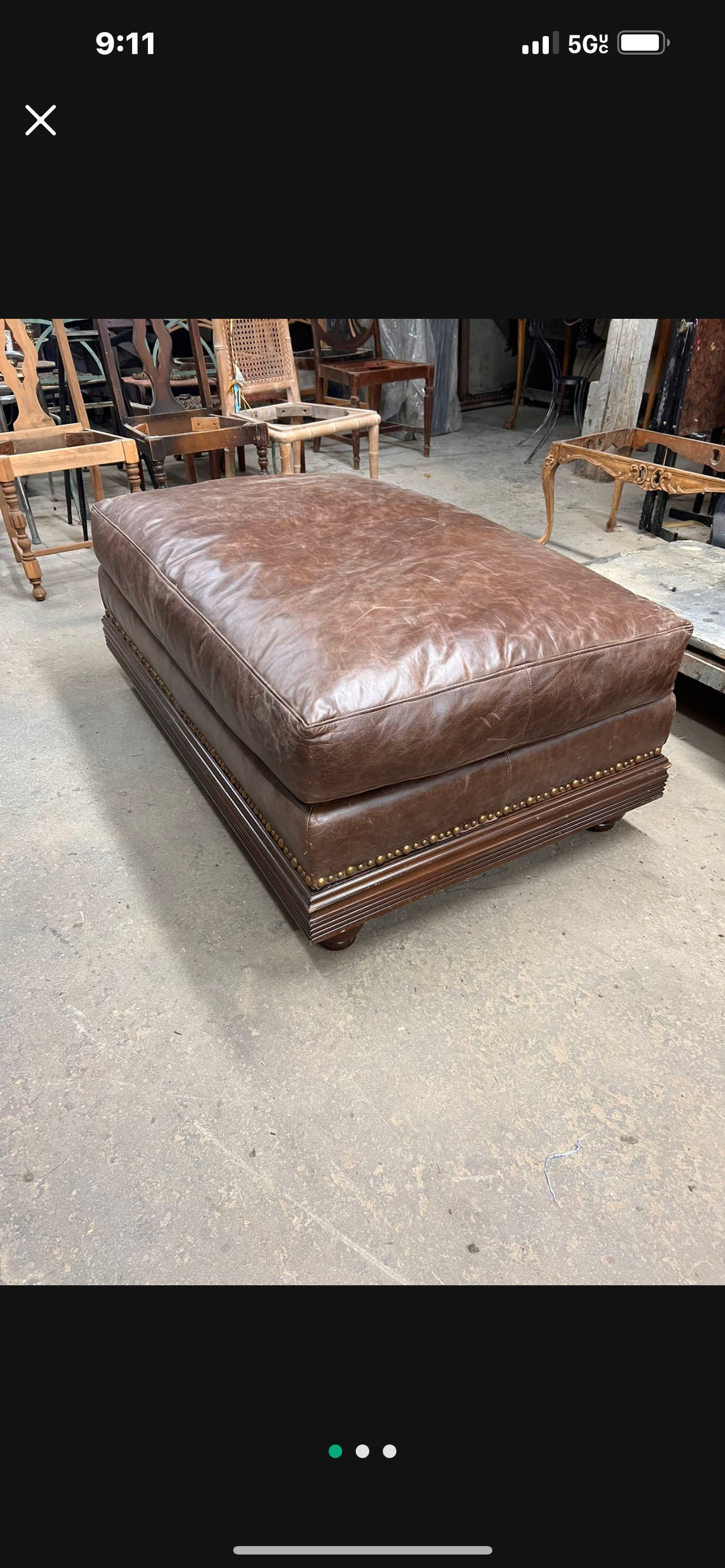Leather Ottoman