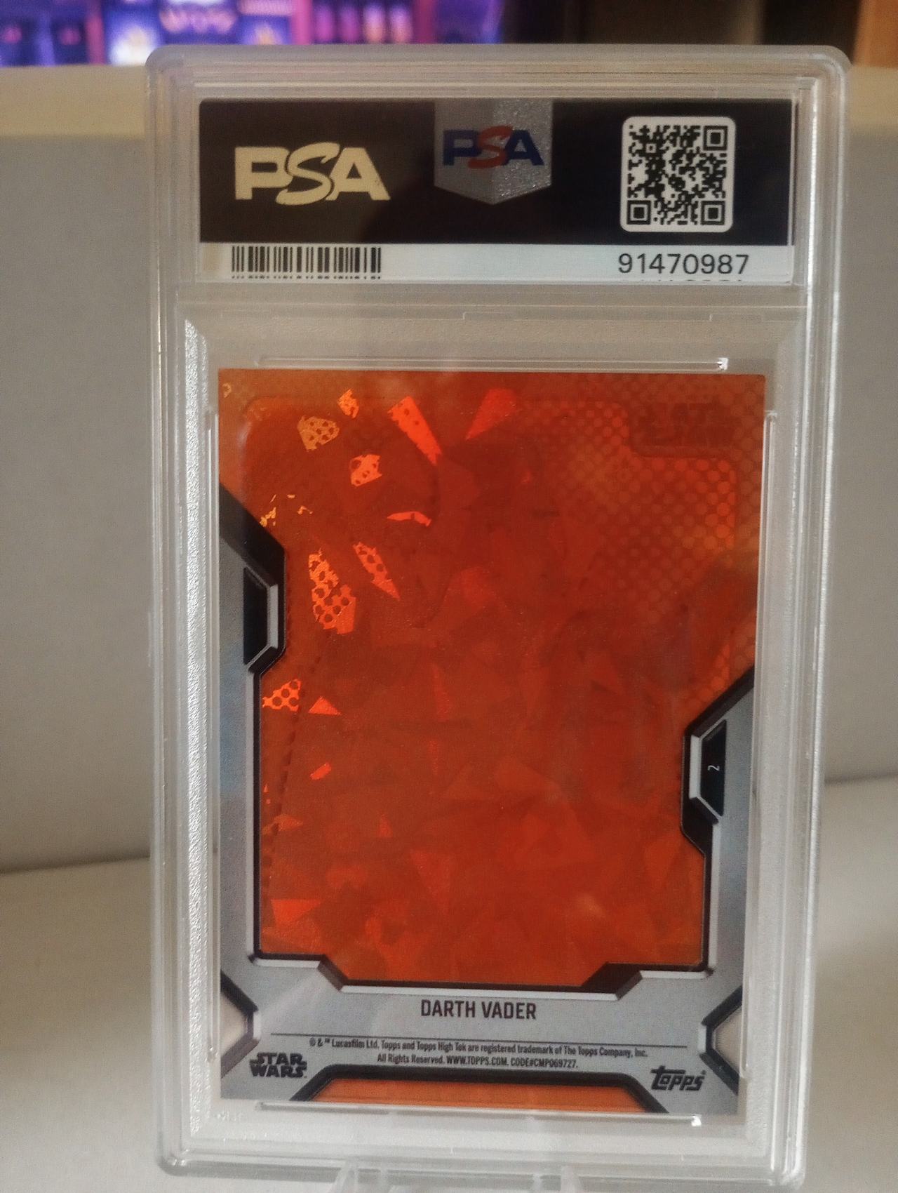 2023 Topps Star Wars High Tek Darth Vader Krykna-Orange Diffractor /25 PSA 8
