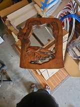 Vintage Hand Carved Wood Deer Mirror by Tom Hurd - Image 2