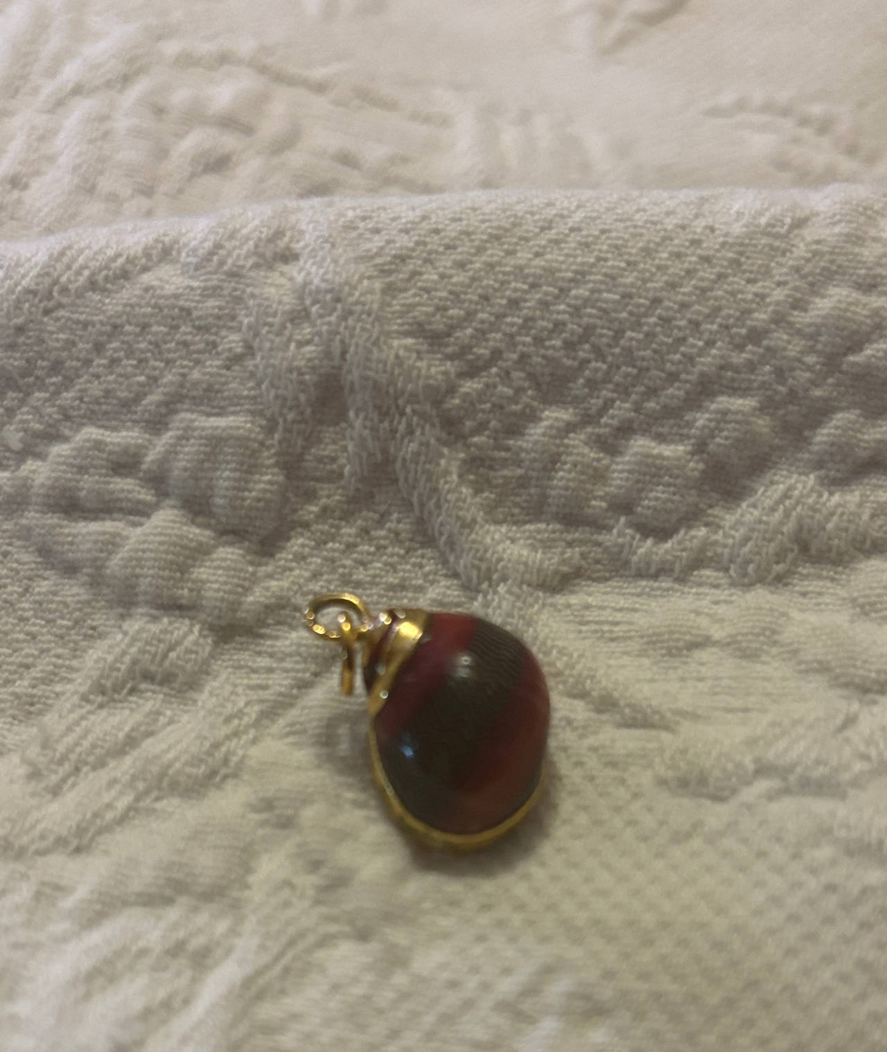 Natural Sea Shell Gold Rim Pendant