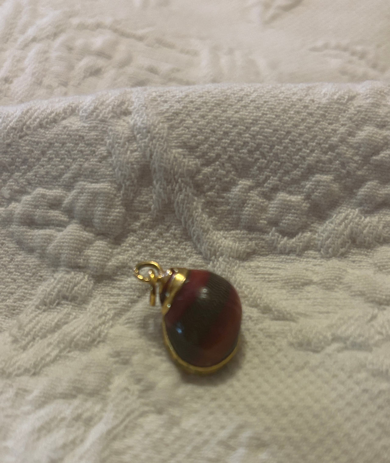 Natural Sea Shell Gold Rim Pendant