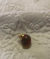 Natural Sea Shell Gold Rim Pendant - Image 1