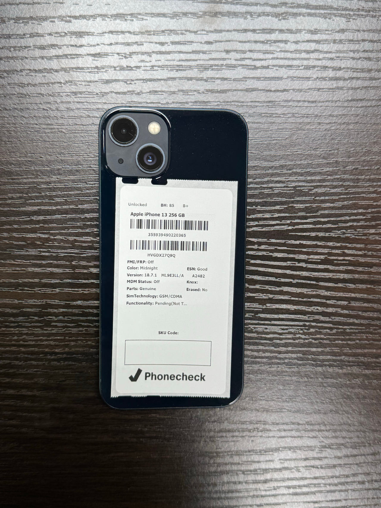 Apple iPhone 13 256GB Midnight Unlocked 85% Battery